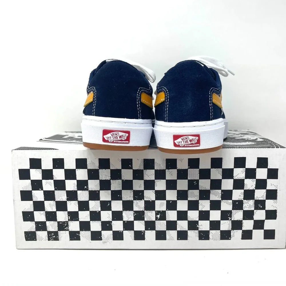 Vans Berle Navy Gold Low Top Suede Skate Shoes Women's Size 9 9.5 VN0A5JIJNGL - Picture 6 of 11